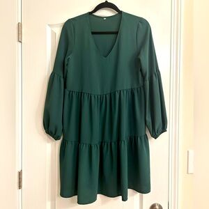 Forest green flowy dress